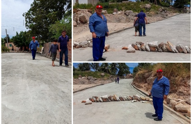 Prefeito Netinho visita obras de calamento em Assuno do Piau 