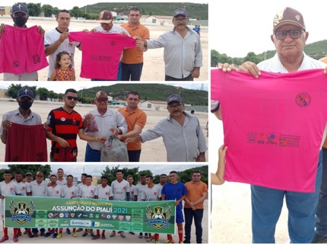 Prefeito Netinho entrega uniformes a times de futebol do municpio