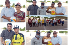 Prefeito Netinho (PSD)  realiza entrega de bolas para times do sub-15 de futebol de campo 
